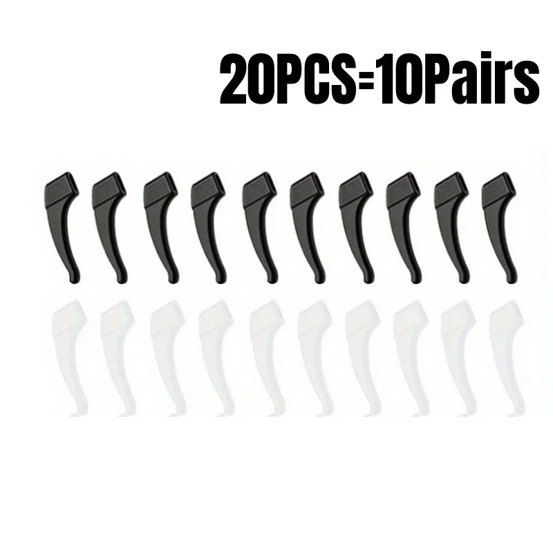 20Pcs Silicone Eyeglass Ear Grips Anti-Slip Glasses Temple Tip Holders - 12