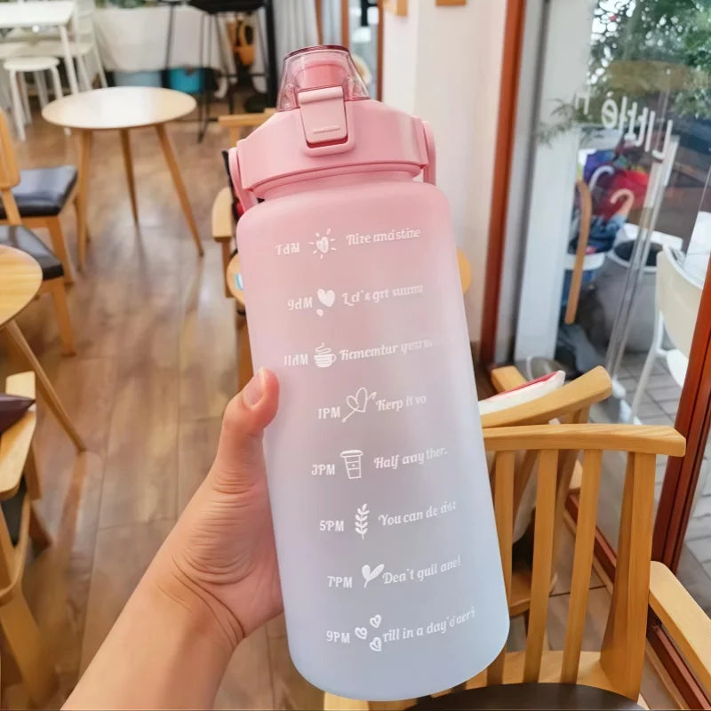 2L Motivational Water Bottle with Straw Leak Proof Sport Fitness Jug - 5