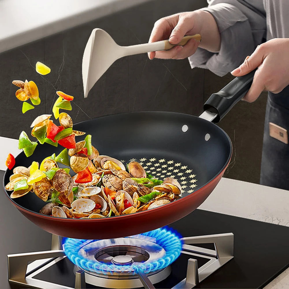 26cm Non-Stick Frying Pan Cast Iron Omelette Skillet with Glass Lid - 9