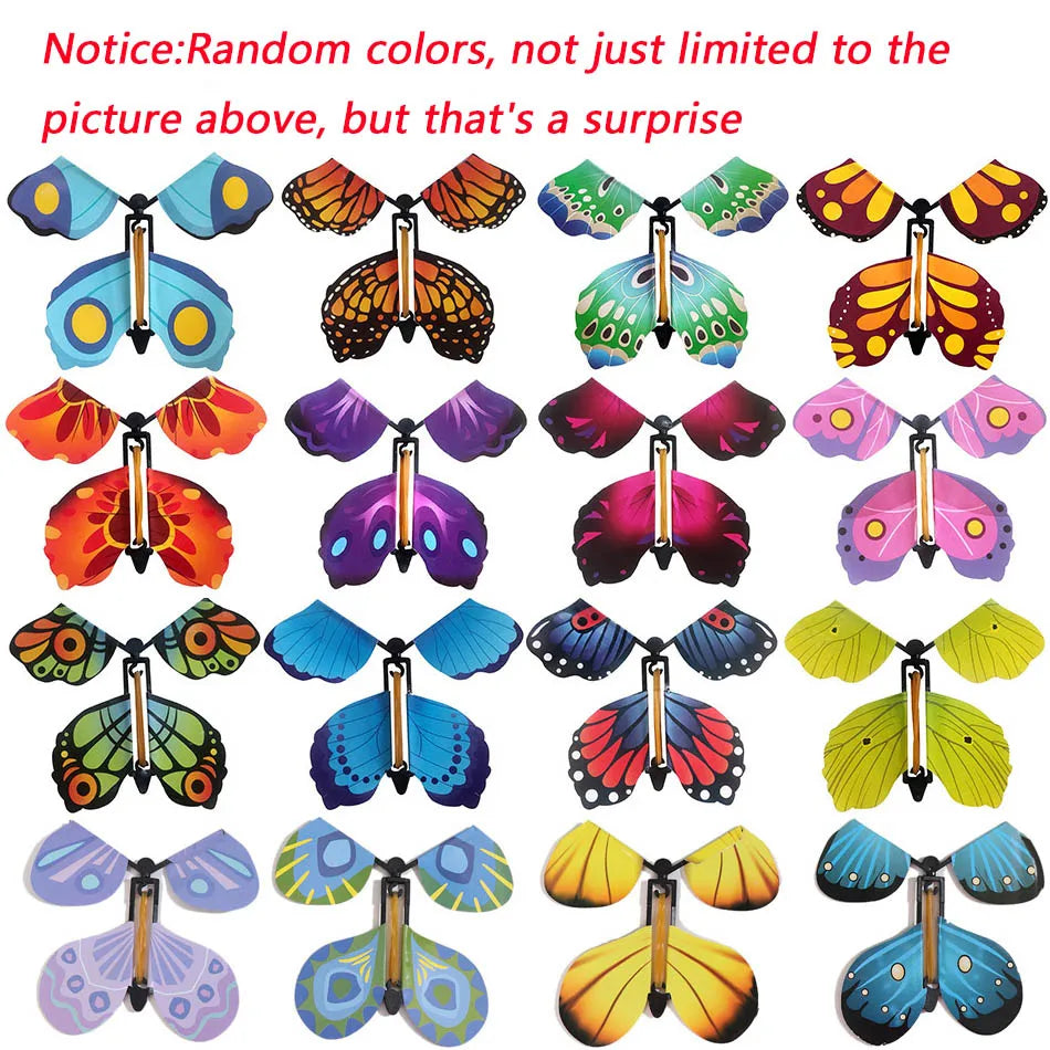 Magic Flying Butterfly Wind Up Toy Surprise Greeting Card Prop - 2