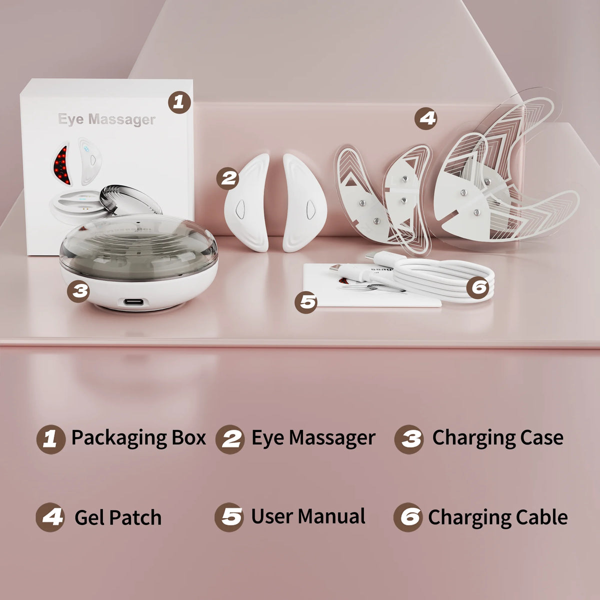 Red Light Microcurrent Under Eye Massager Dark Circles Device