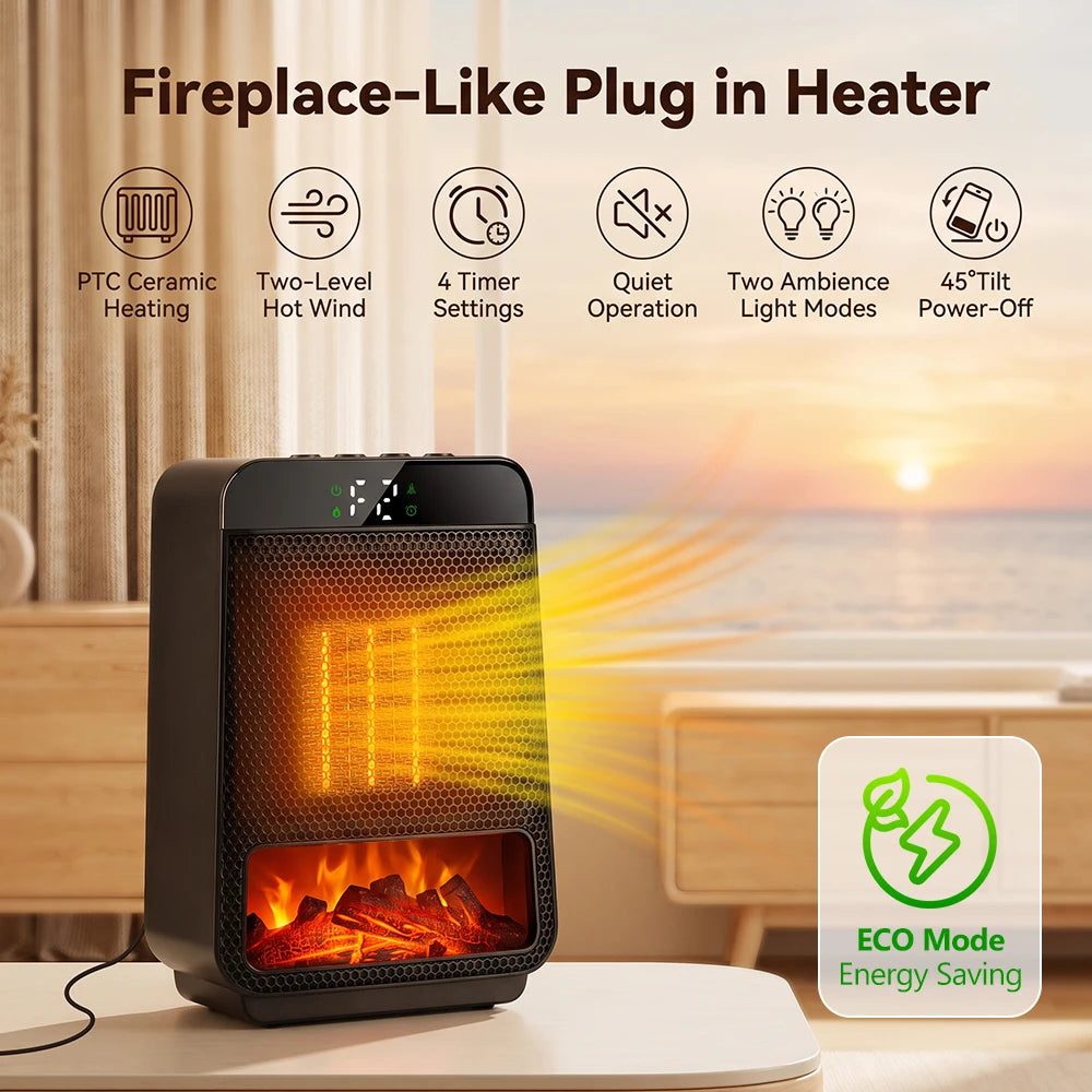 Portable Desktop Electric Heater PTC Ceramic Fast Warm Air Blower - 7