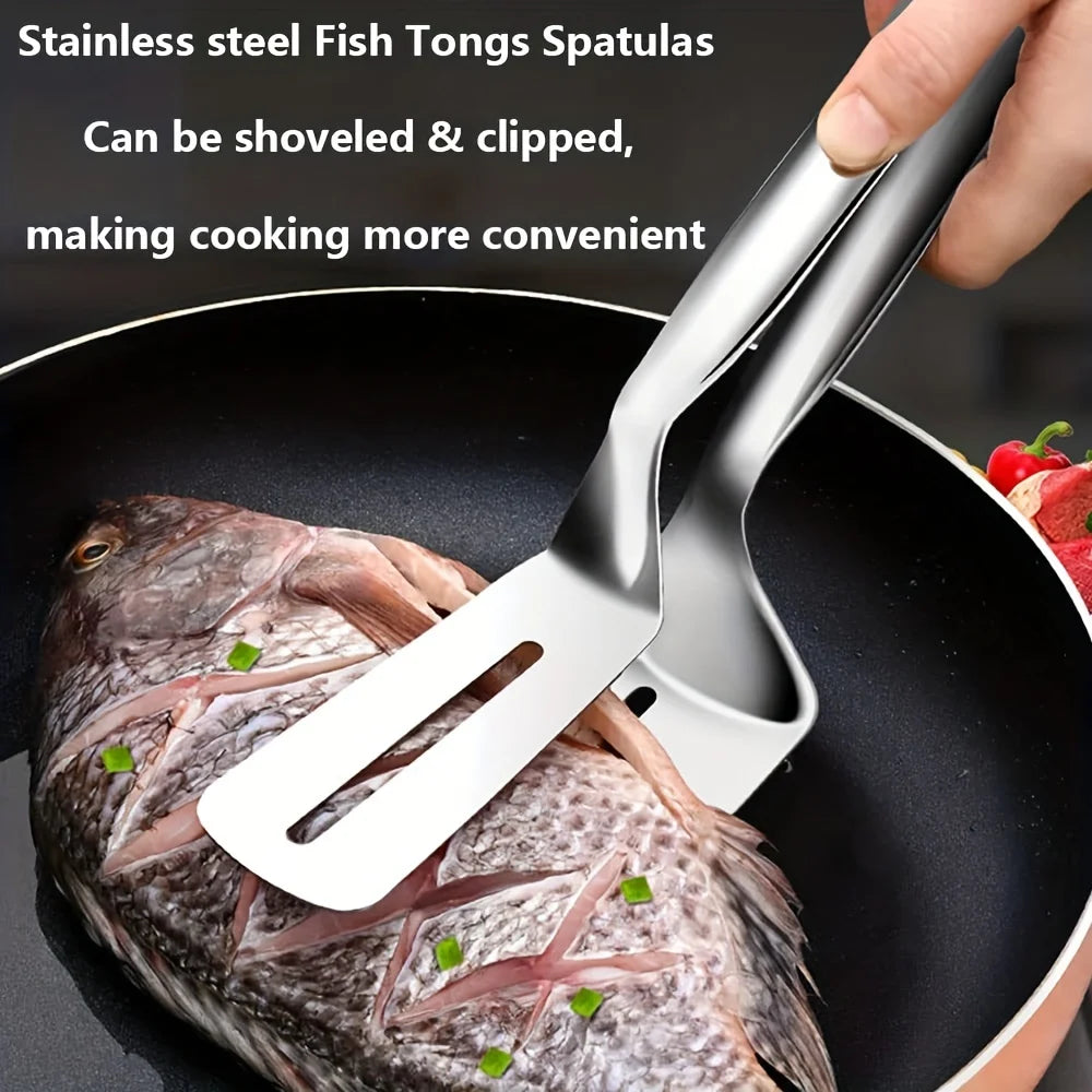 Stainless Steel Steak Spatula Tongs Multifunctional Kitchen Grill Clamp