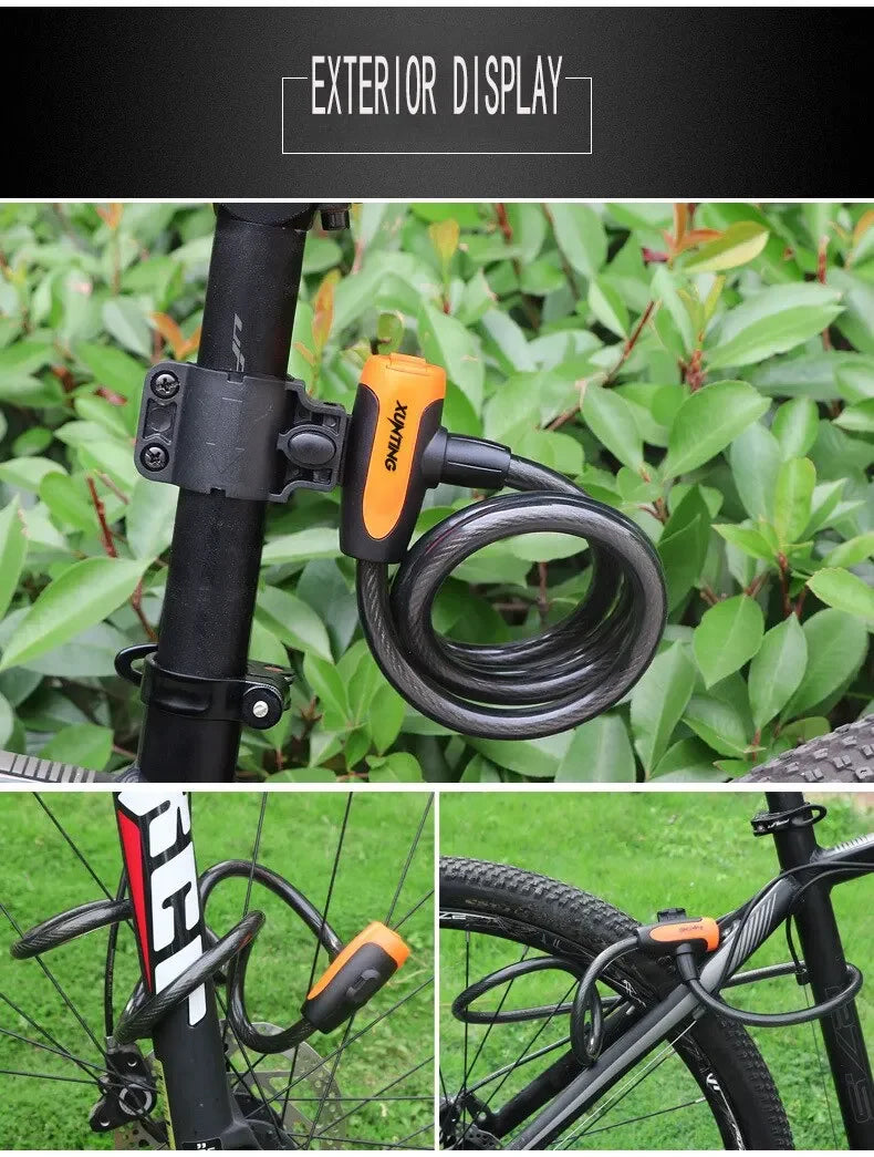 Heavy Duty Bike Lock Steel Cable Anti Theft Security Chain for Bicycle - 9
