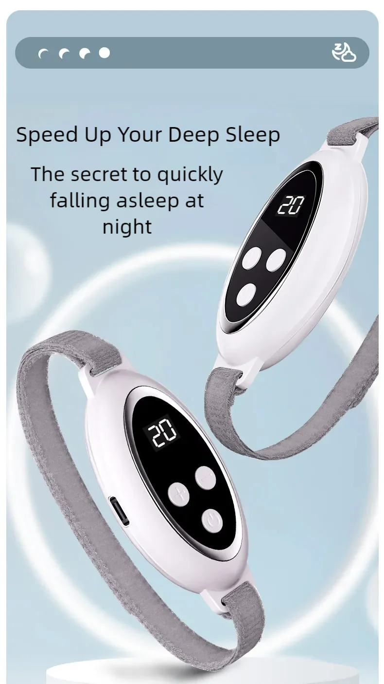 Microcurrent Sleep Aid Device EMS Pulse Massager Insomnia Relief - 7