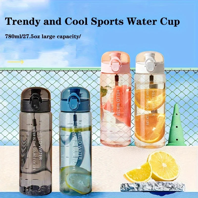 780ml Sports Water Bottle Leakproof Gym Travel Drinking Cup