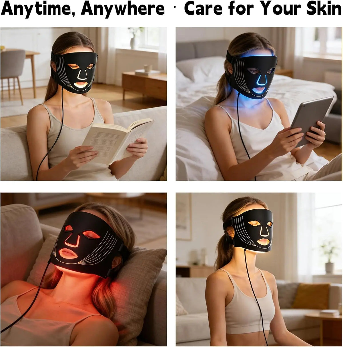 LED Face Mask 7 Colors Silicone Facial Beauty Mask Skin Care Device