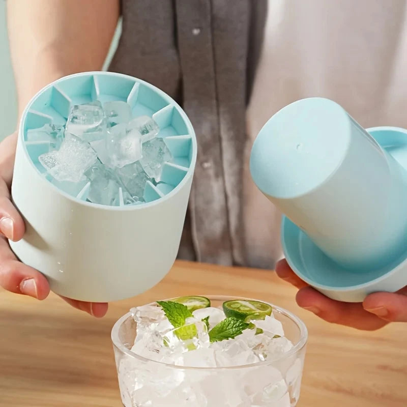 32 Grid Ice Cube Tray with Lid and Storage Bin One Click Release Maker - 18