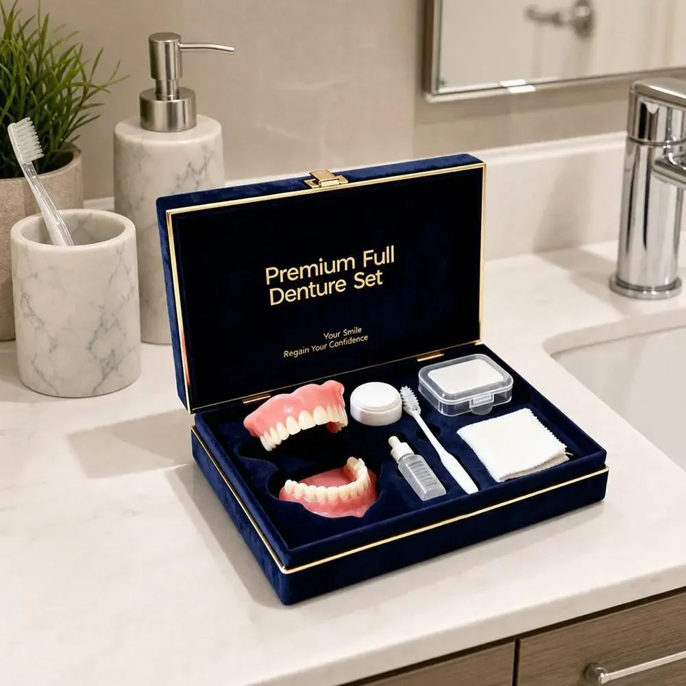 Instant Smile Full Mouth Denture Set Upper and Lower False Teeth - 9