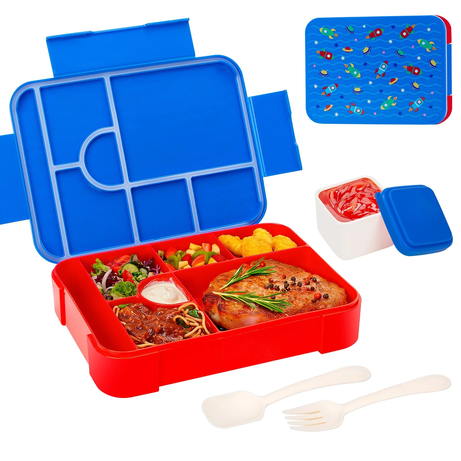 1100ml Leakproof Bento Lunch Box Microwavable Tritan Food Container - 29