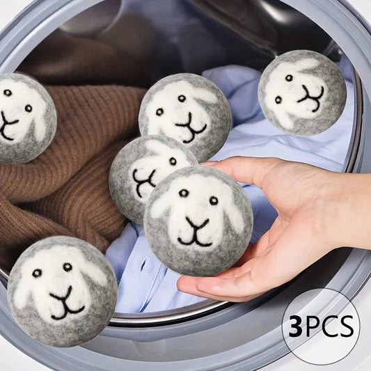 Wool Dryer Balls Laundry Softener Anti Static Reusable Sheep Felt Balls