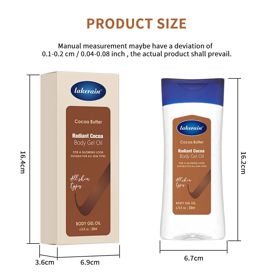 Cocoa Body Oil Gel Moisturizing Hydration for Dry Skin Care