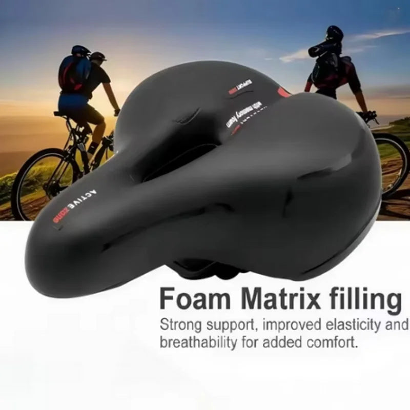 Comfortable MTB Bike Saddle with Integrated Safety Warning Tail Light - 3
