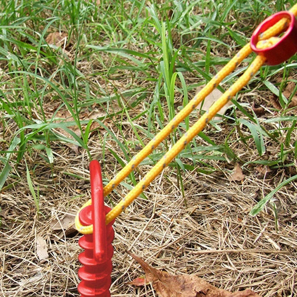 10 Pack Spiral Tent Stakes Plastic Camping Ground Pegs Anchor Accessories - 4