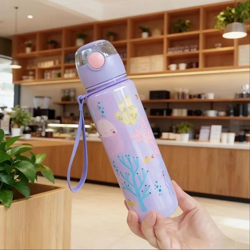 700ml Leak-Proof Sports Water Bottle with Straw and Carrying Handle