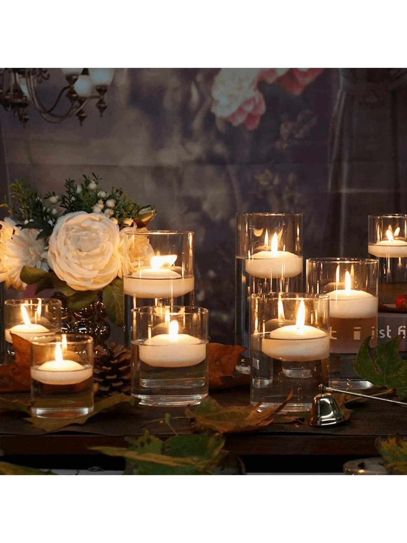 Clear Glass Cylinder Candle Holder Vase for Wedding Centerpiece Decor - 4