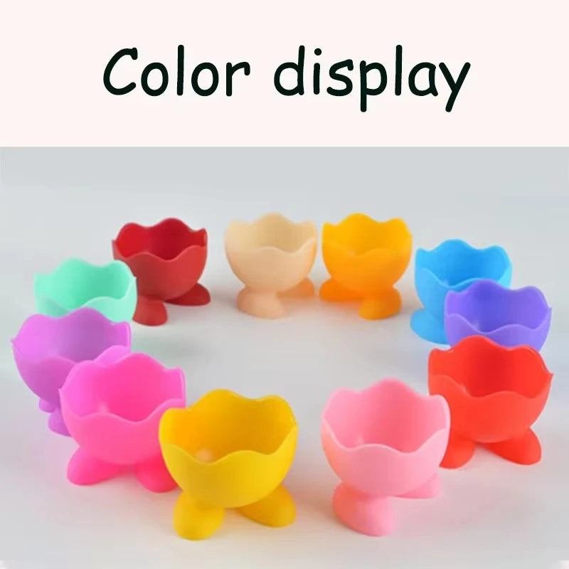 Silicone Egg Cups and Beauty Sponge Holder Stand Set - 7