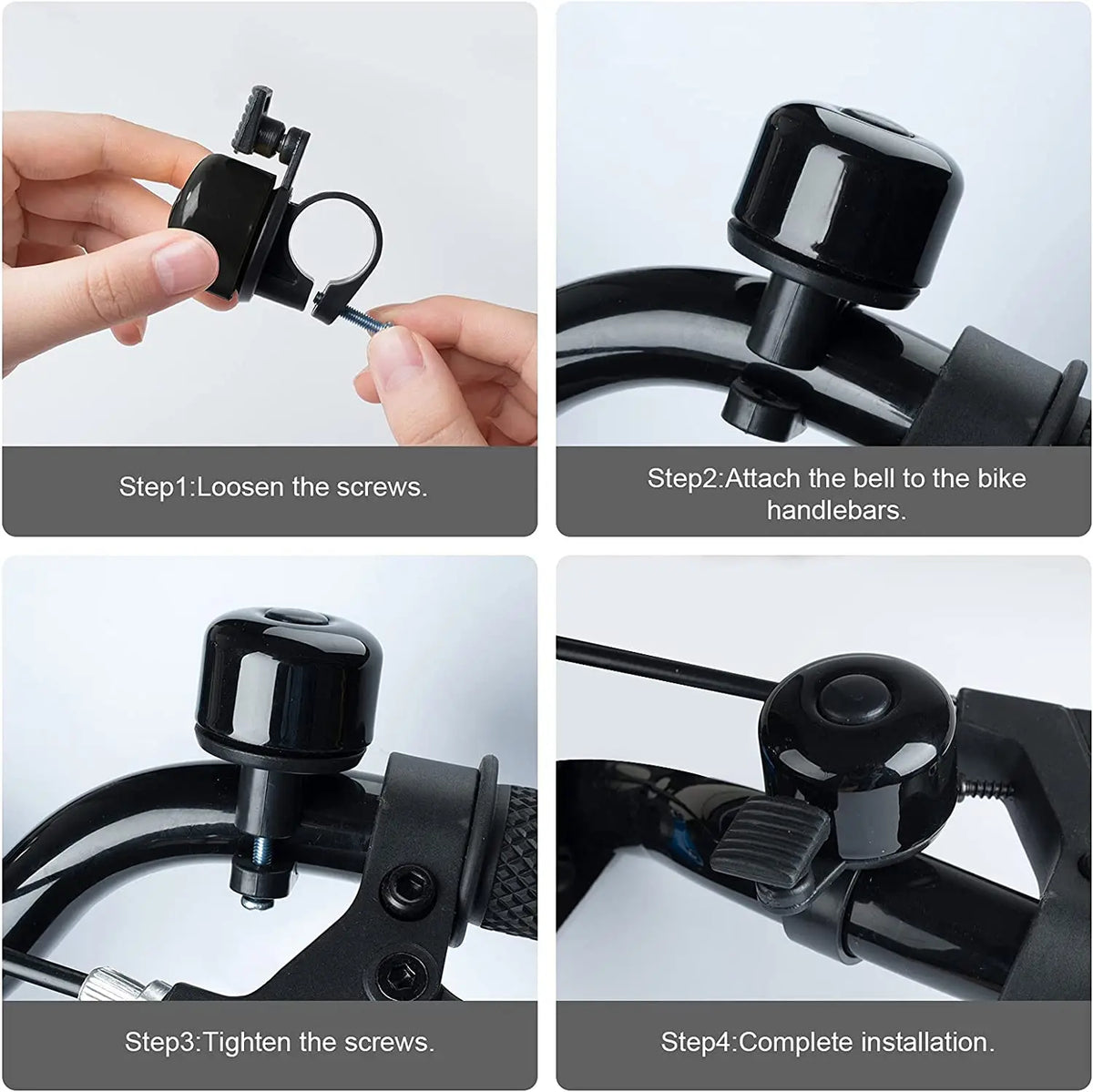 Classic Aluminum Bike Bell Loud Clear Safety Horn for Road Mountain Bikes