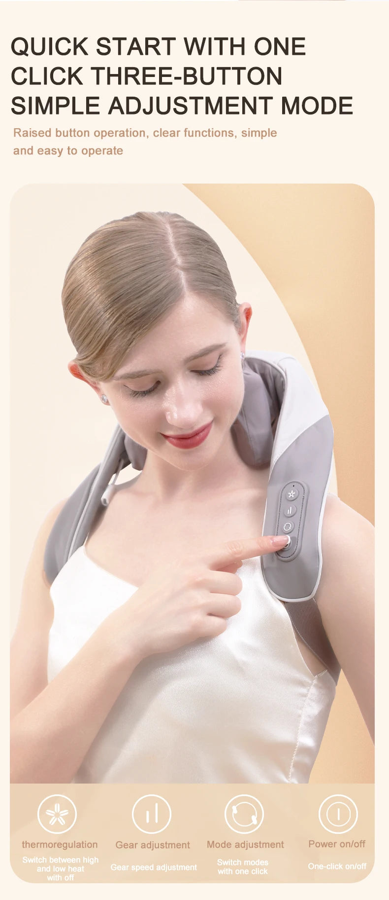 Wireless Neck and Back Massager 6D Deep Tissue Kneading Pillow