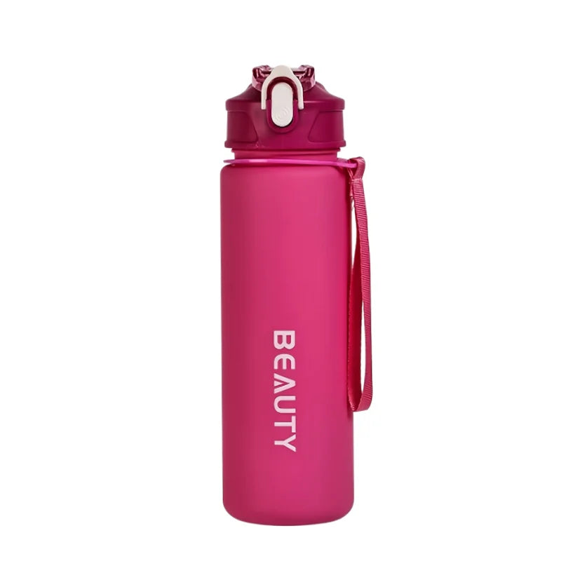 600ml Frosted Sports Water Bottle Leakproof Gym Drink Container