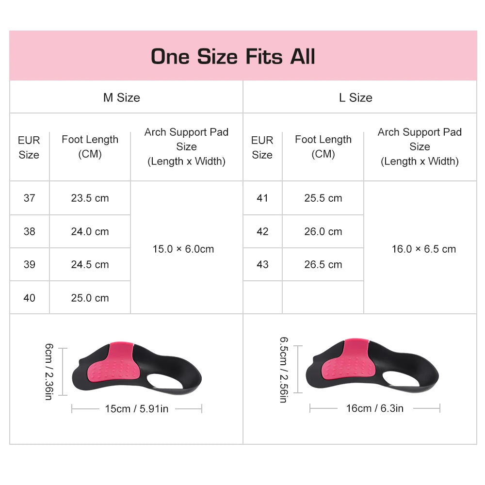 TPE Arch Support Insoles Flat Feet Corrective Shoe Inserts