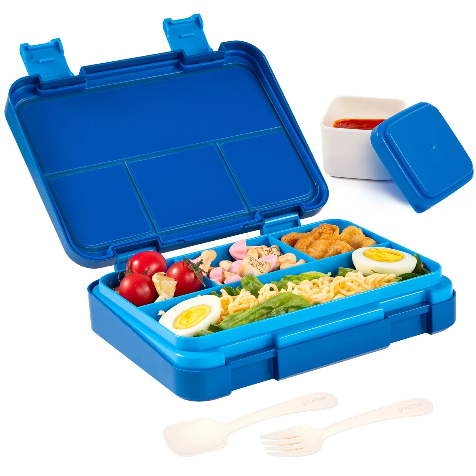 Kids Bento Box Divided Lunch Container Leakproof School Food Box 1180ml - 25