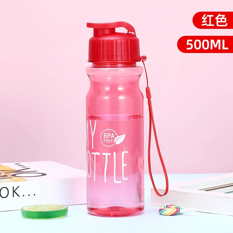500ml Transparent Sport Water Bottle BPA Free Leakproof Travel Cup