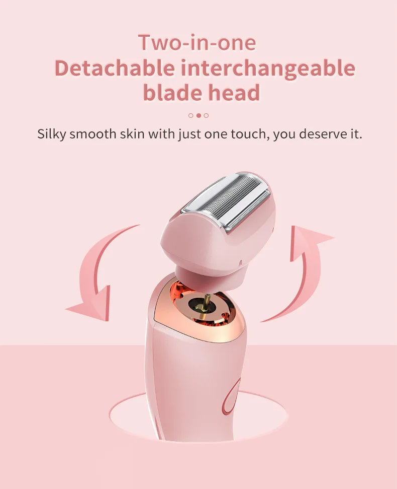 2 in 1 Women Electric Shaver Dual Head Bikini Trimmer Hair Remover - 10