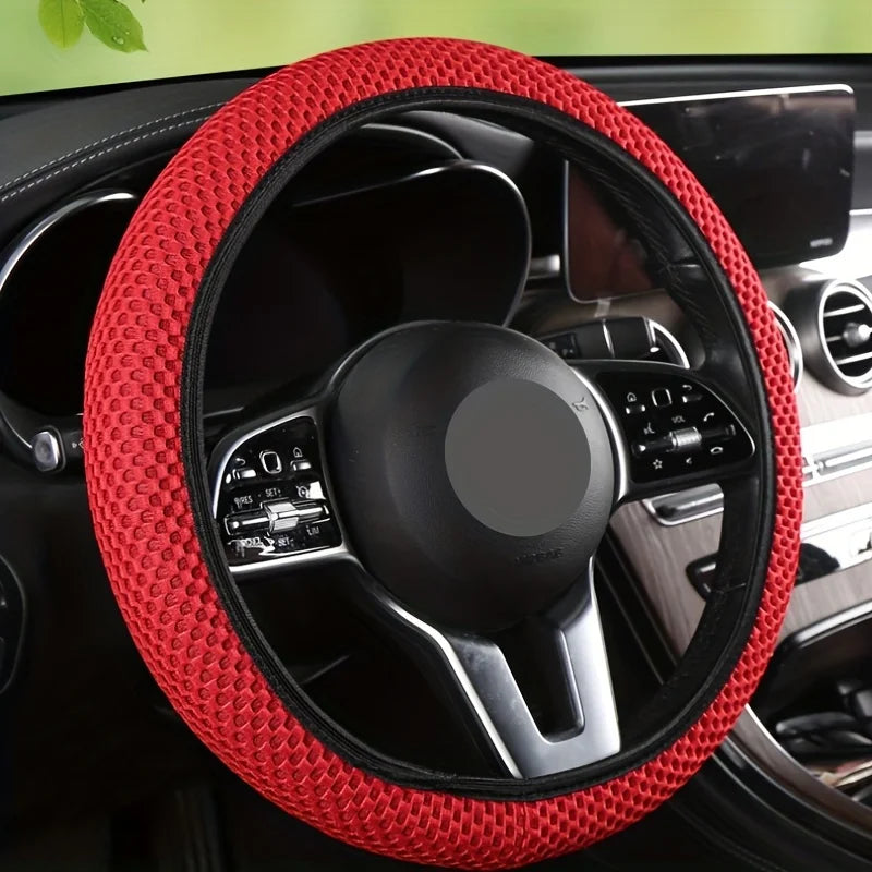 Universal Steering Wheel Cover 3D Massage Mesh Non Slip Elastic Grip