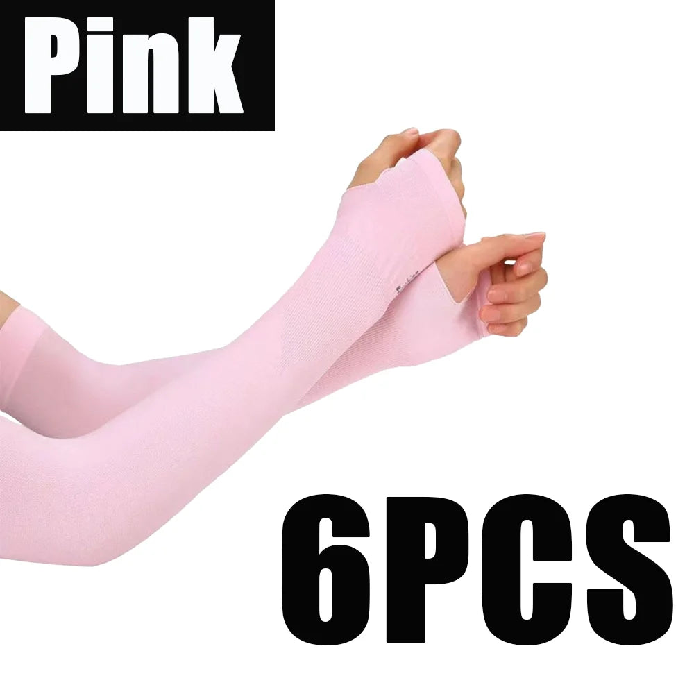 UV Protection Arm Sleeves Cooling Sunblock Covers for Sports Cycling