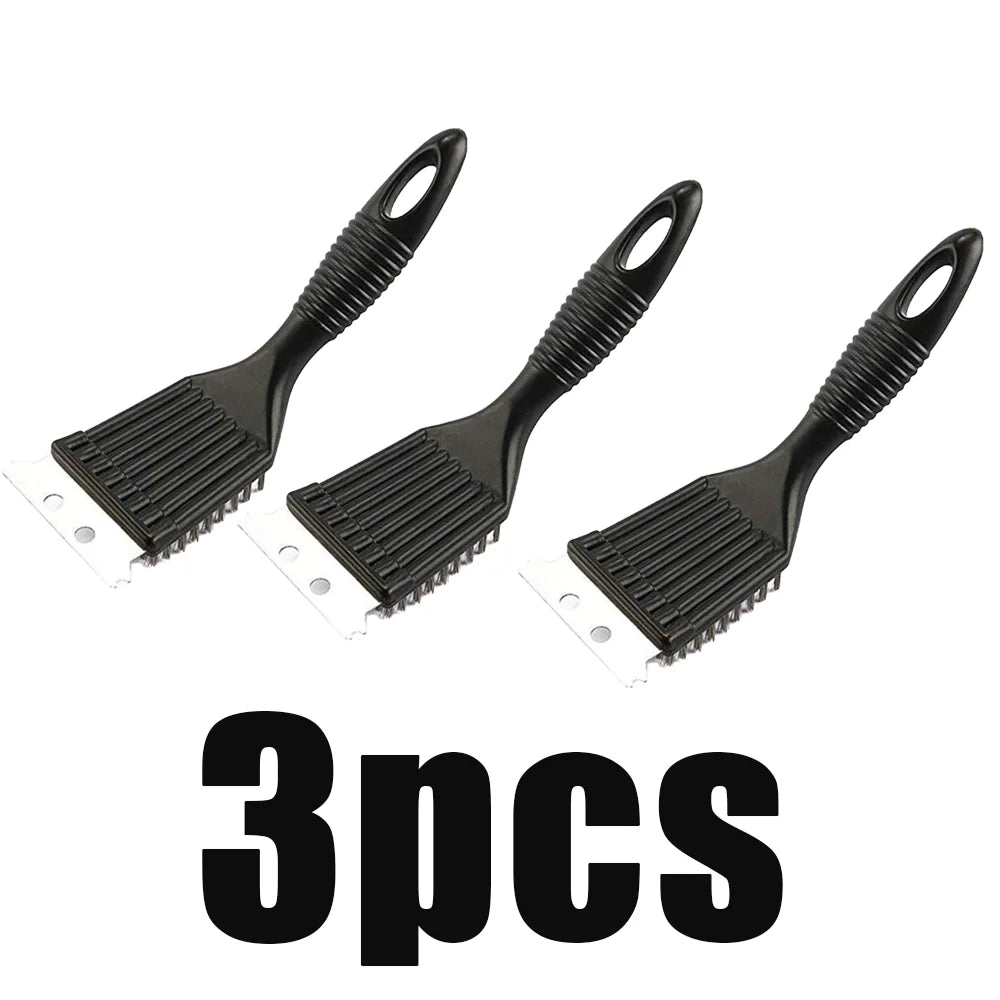 2-in-1 BBQ Grill Brush and Scraper Steel Wire Cleaning Tool