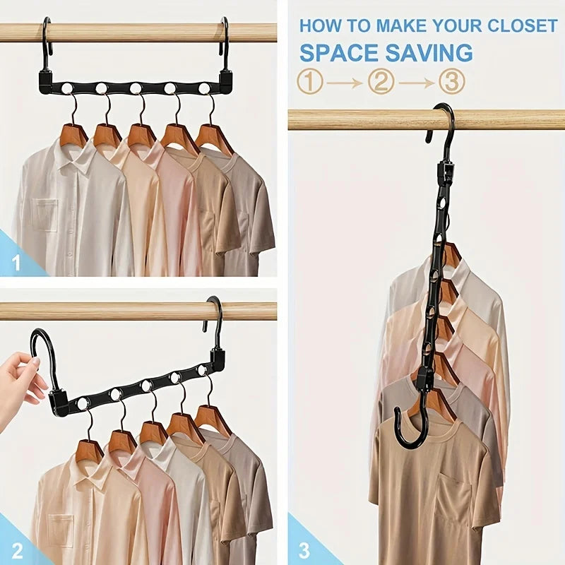 Space Saving Magic Hangers Closet Organizer Clothes Storage Hook Set - 3