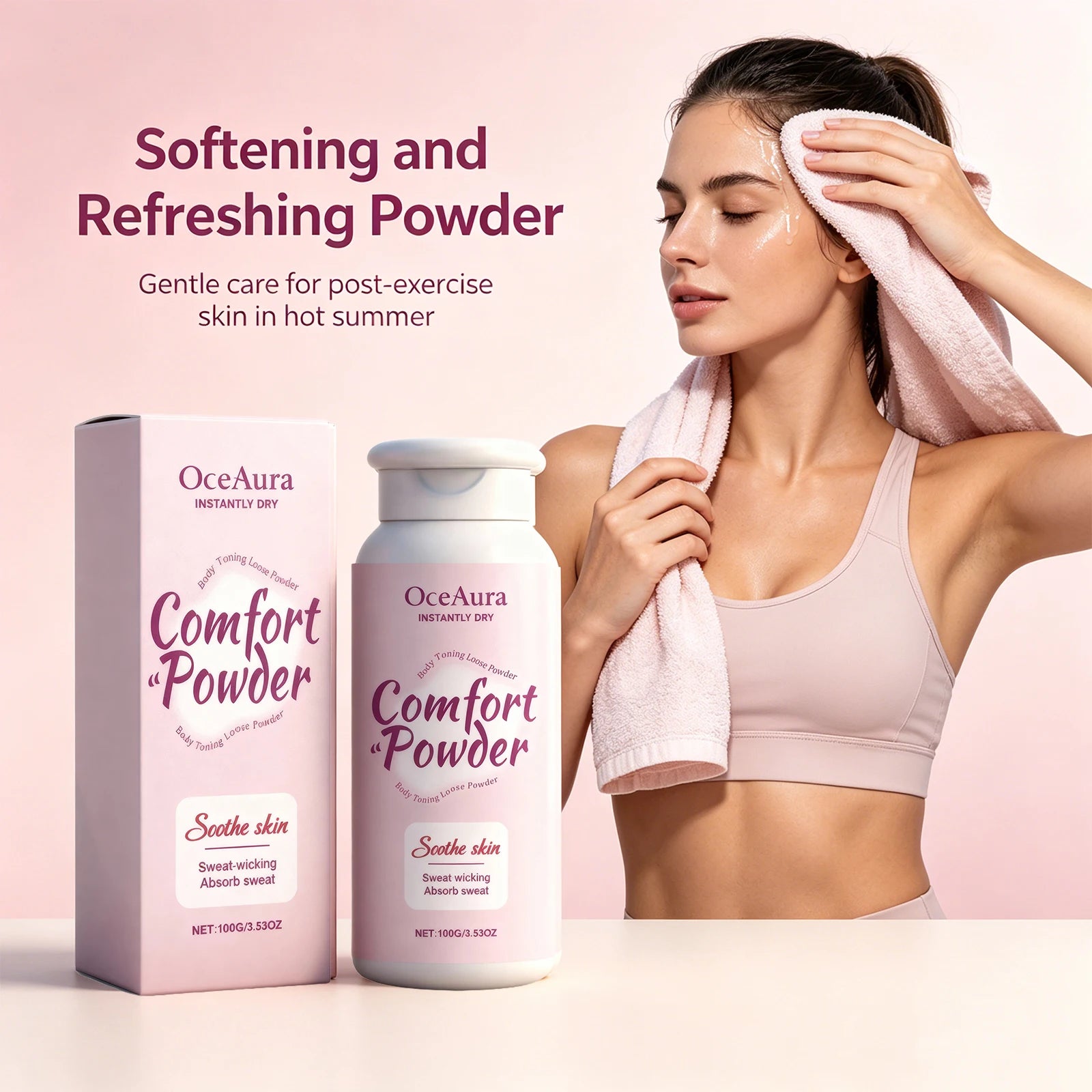 OceAura Comfort Body Powder Sweat Wicking Skin Soothing Refreshing Care - 1