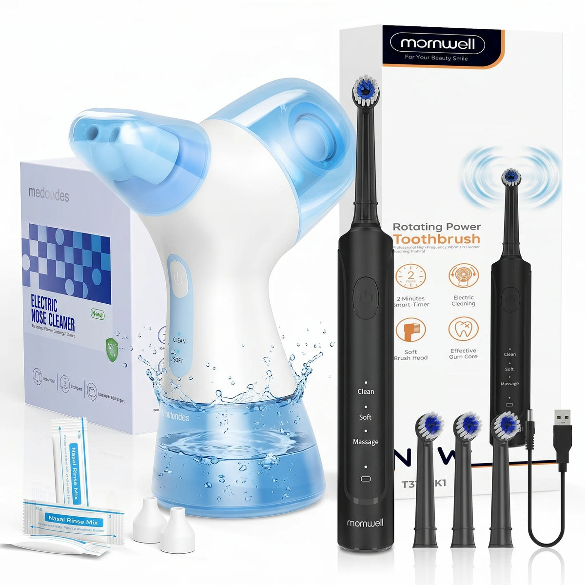 Nasal Irrigator & Sonic Electric Toothbrush Combo Kit