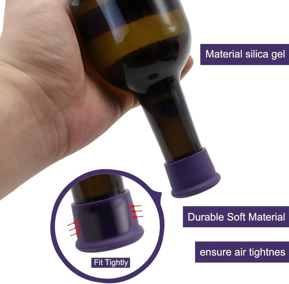 Reusable Silicone Wine Bottle Stopper Leak Proof Fresh Keeping Cap - 4
