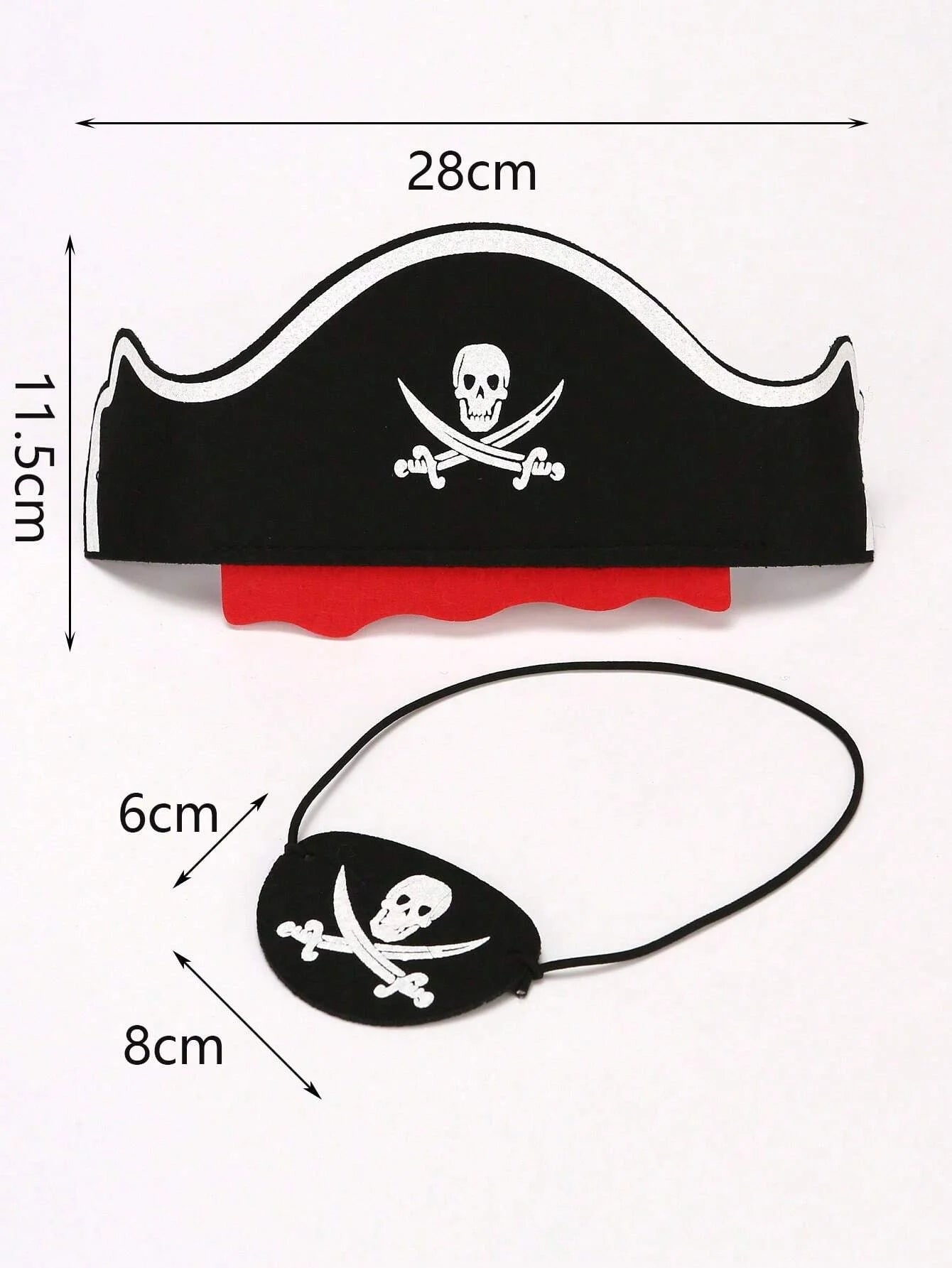 Pirate Party Set Skeleton Eye Patches and Captain Hats for Halloween - 5