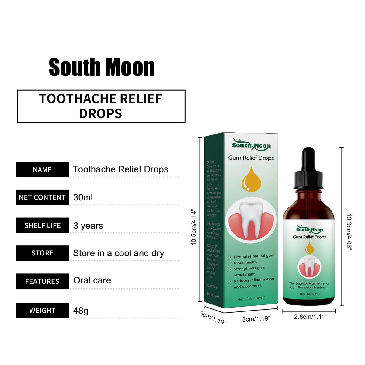 Toothache Relief Drops Plaque Stain Gum Pain Cure Oral Care