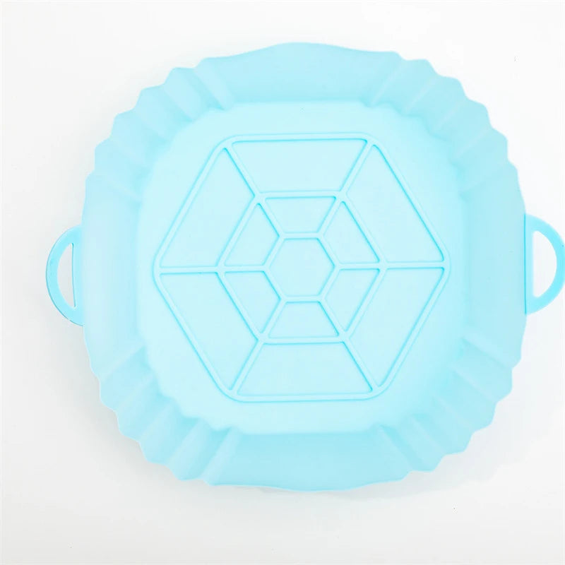Square Silicone Air Fryer Liner Reusable Baking Pot Tray Basket - 9