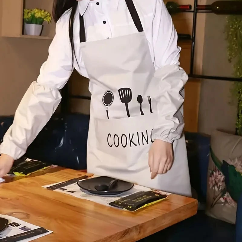 Waterproof Kitchen Apron Cooking Smock with Pocket
