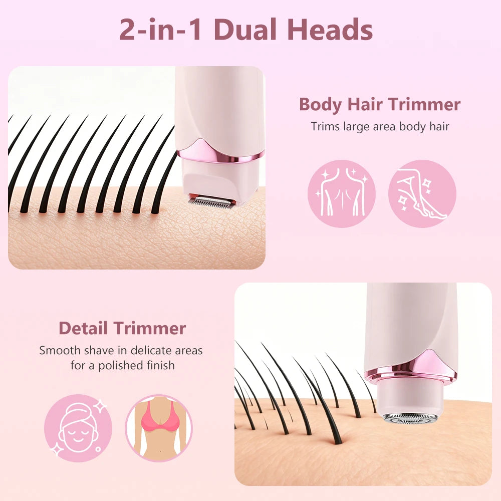 2 in 1 Dual Head Women Electric Razor Bikini Trimmer - 8