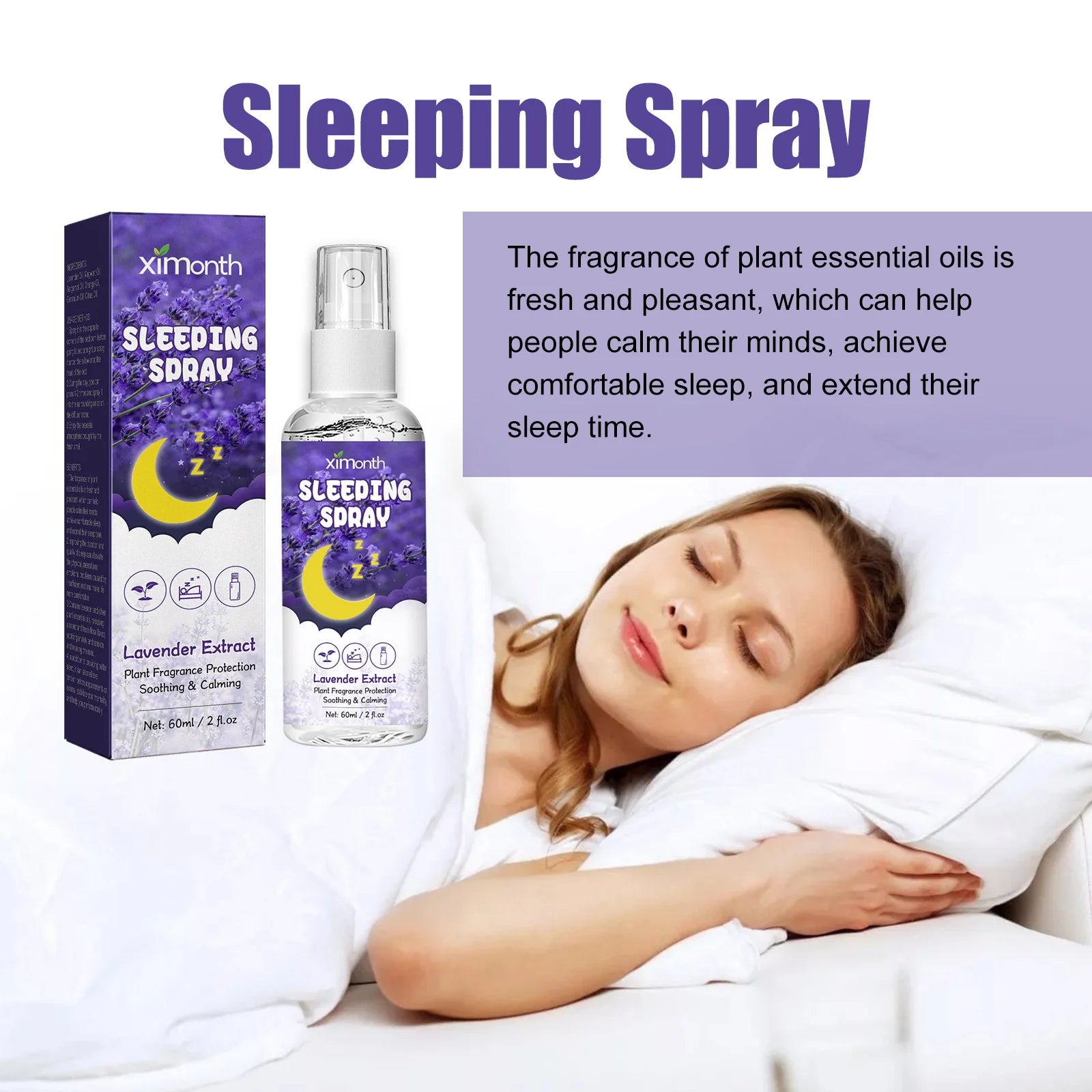 Lavender Sleeping Spray Calming Sleep Aid & Anxiety Relief Mist - 8