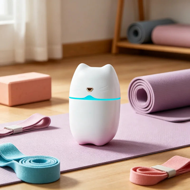 Portable Mini USB Humidifier Desktop Cool Mist Air Purifier with Light - 10
