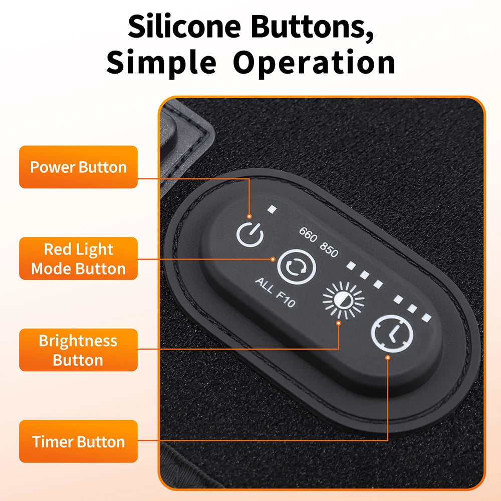 660nm 850nm Near Infrared Light Therapy Pad Full Body Skin Care Tool