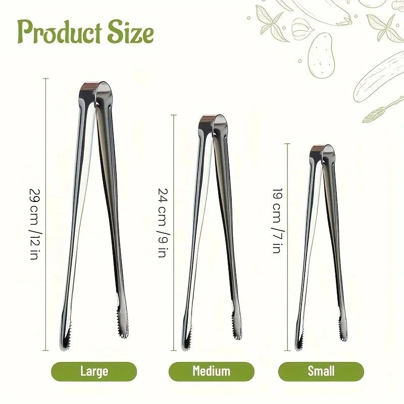 Stainless Steel Kitchen Tongs BBQ Grill Food Spatula Set 3 Piece - 6