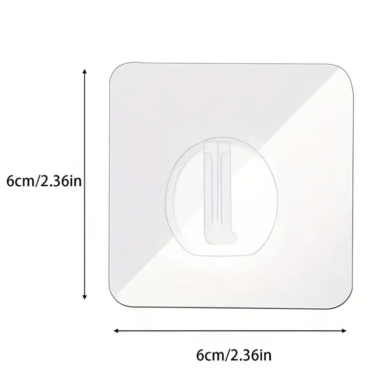 Adhesive Wall Hooks Heavy Duty Clear Non Marking Hangers Set