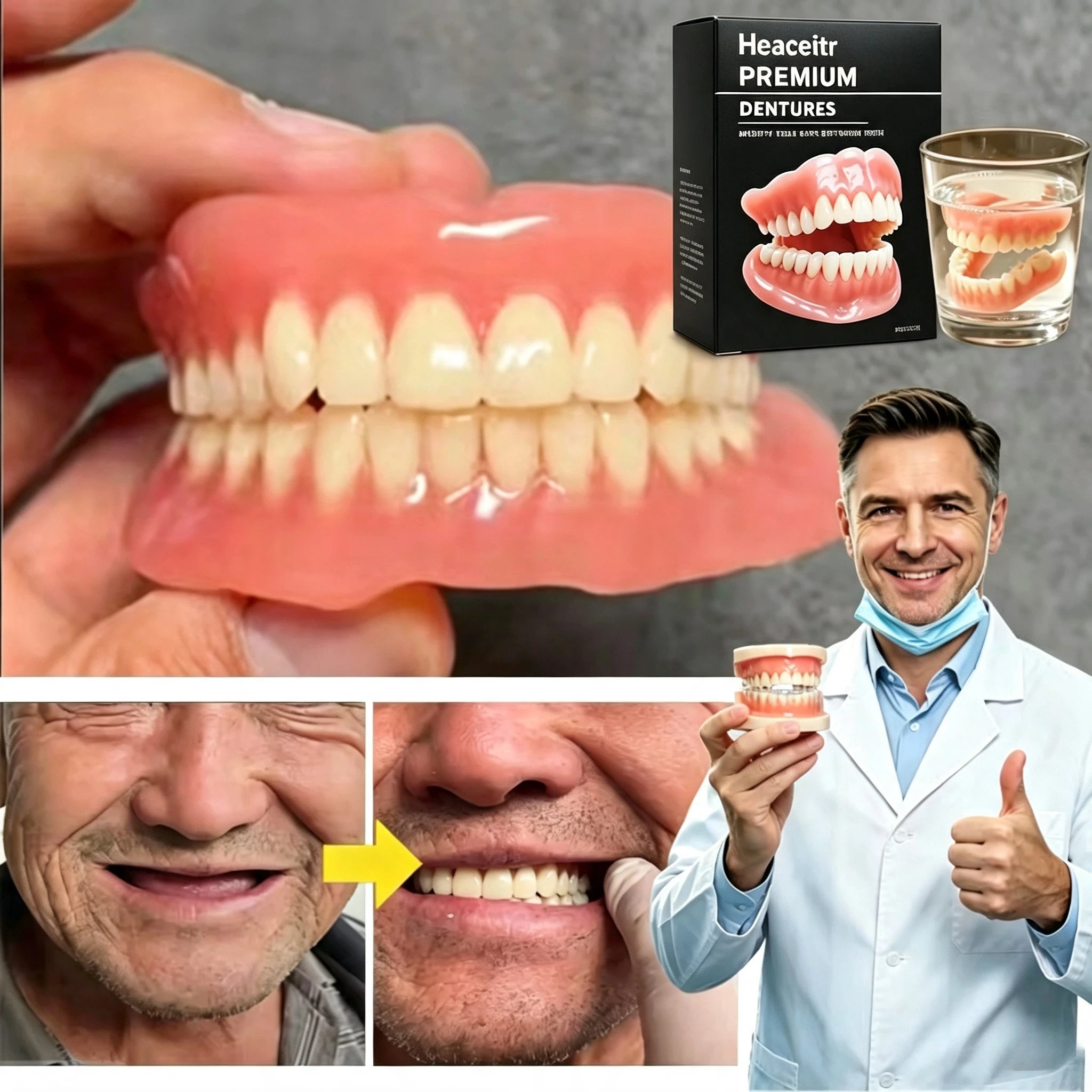 Slim Custom Fit Dentures Boil to Shape Comfort Denture - 4