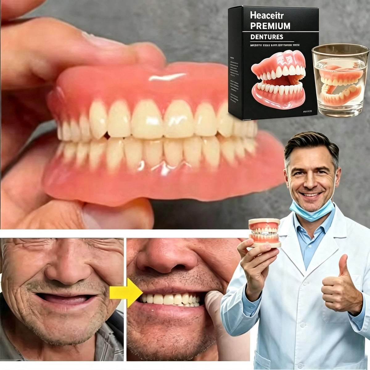 Slim Custom Fit Dentures Boil to Shape Comfort Denture