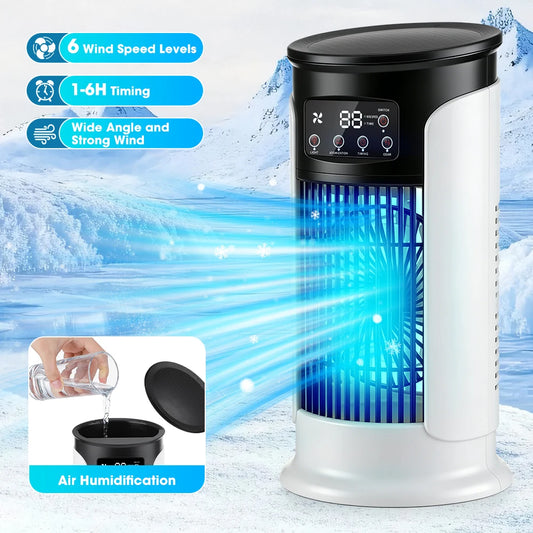 Portable USB Mini Air Conditioner & Desktop Misting Fan