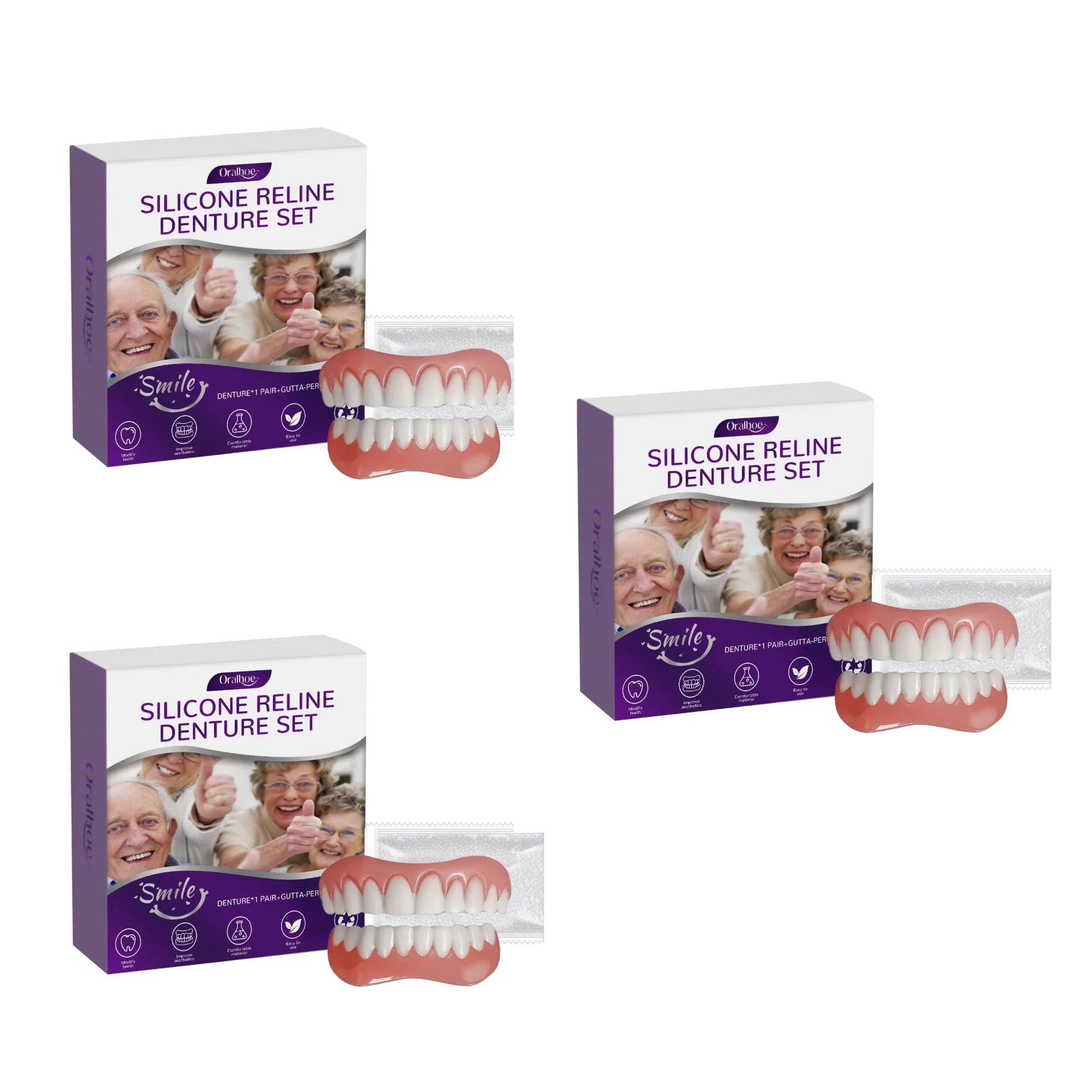 Cosmetic Denture Set Instant Smile Upper and Lower Teeth Cover - 14