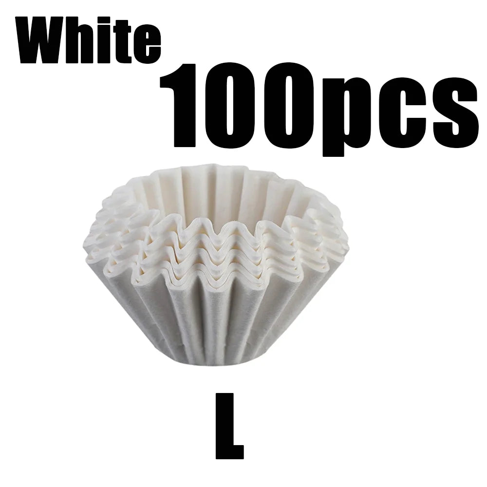 50/100pcs Coffee Filter Paper Bowl Shape Drip Basket for Pour Over Brew
